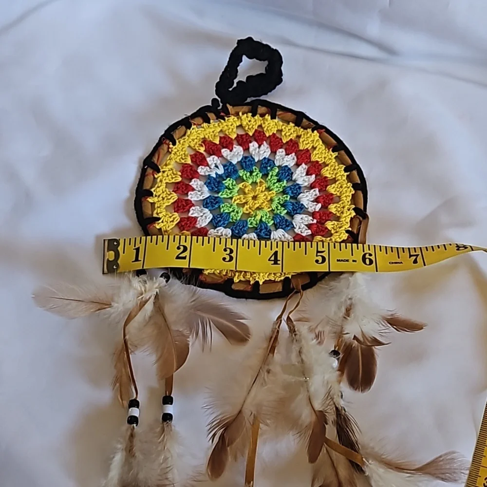 Hand Crafted Crochet Dreamcatcher Feather Decor